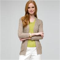 Open Front Cardigan, Stone, medium