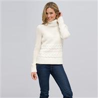 Wool Blend Turtle Neck Sweater, Sugar, medium