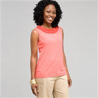 Scoop Neck Knit, Coral Sun, medium