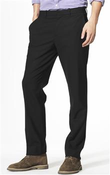 Microcheck Straight Leg Trousers, Black, large