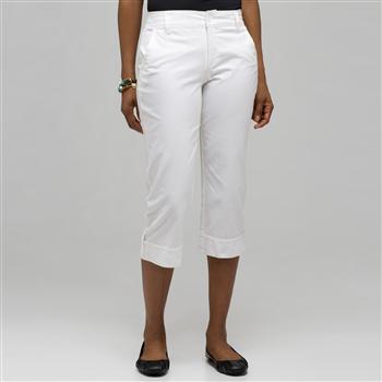 5 Pocket Cuffed Capri, Porcelain, large