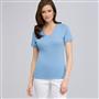 Short Sleeve V-Neck Tee, clear sky, small