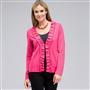 Long Sleeve Ruffle Front Cardigan, Begonia Pink, small