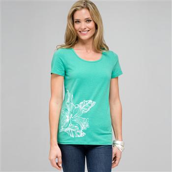 Short Sleeve Crew Neck, seagrass & white, large