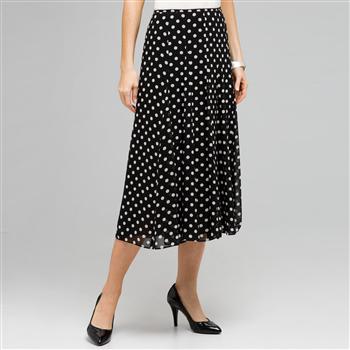Show Stopper Dot Print Skirt, Black & Ivory, large