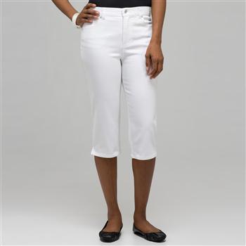 Classic Denim Straight Leg Capri, Porcelain, large