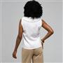 Ruffle Sleeveless Shirt, White, small