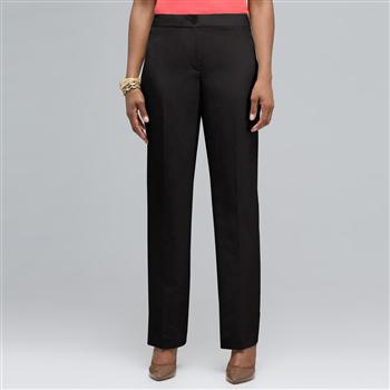 Washable Linen Slim Pant, Black, large