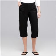 Light Weight Cargo Capri, Black, medium