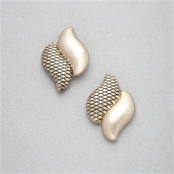 Gold Button Earring, Gold, large