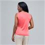 Sleeveless Pleated Top., New Coral, small